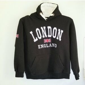 London England black hoodie sweatshirt